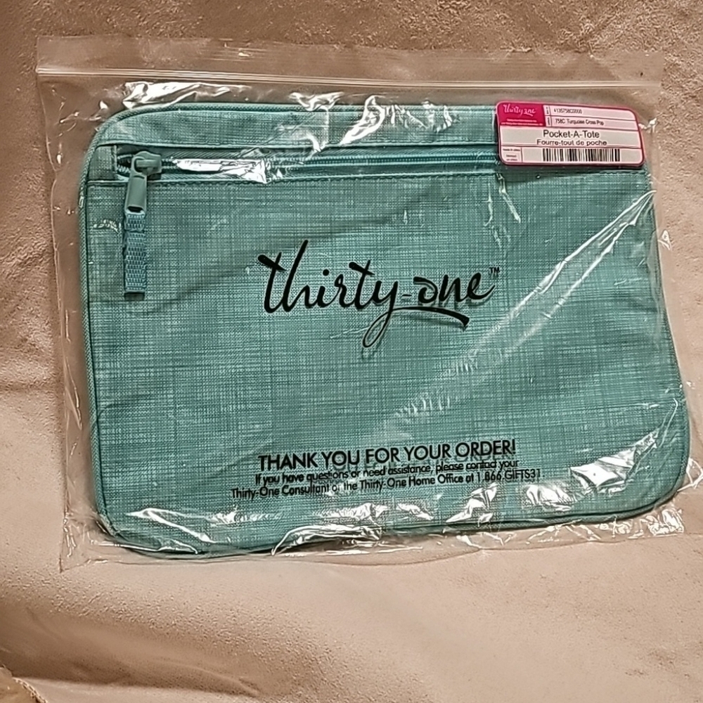 Thirty one pocket a tote turquoise cross pop